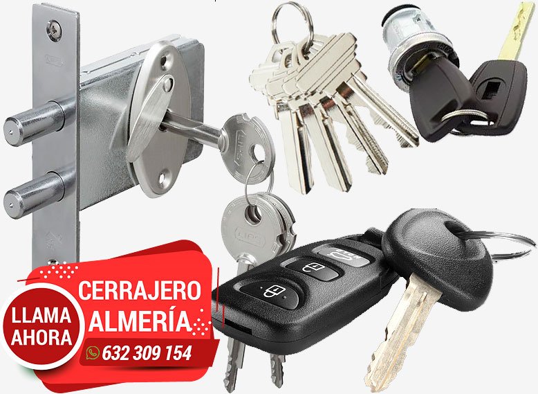 Copia llaves Alemría. Duplicado de llaves en Almería. Copias de llaves de seguridad, coches, vehículos.