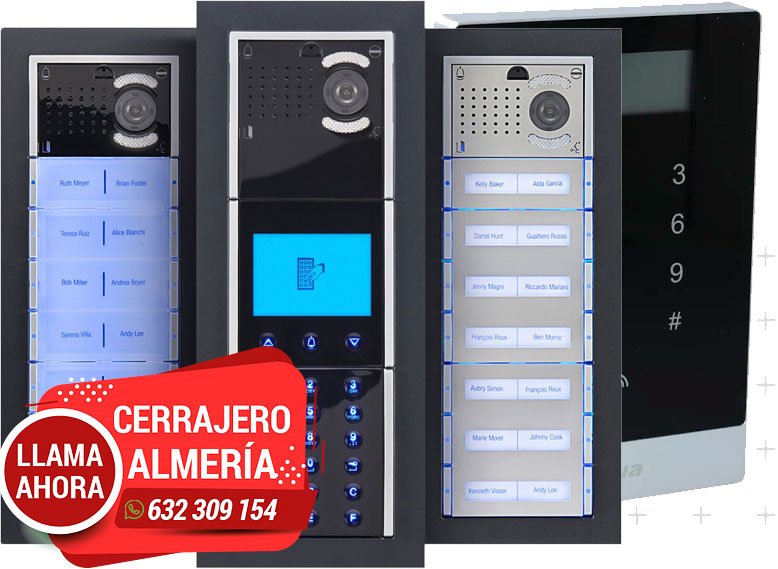 Cerrajero Almería para Comunidades. Control de acceso biométrico. Porteros y videoporteros automáticos.